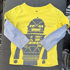Tea Collection Yellow Robot Long Sleeve Tee